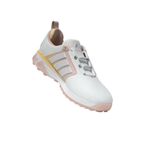 Adidas Womens Adipower 26 Waterproof Golf Shoes - White, Pink & Tangerine