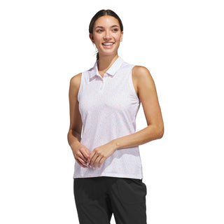 Womens Ultimate365 Otoman Sleeveless Polo Shirt - White