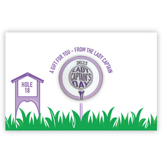 'Lady Captain's Day 2025' Ball Marker on Card - Purple