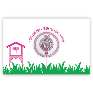 'Lady Captain's Day 2025' Ball Marker on Card - Pink