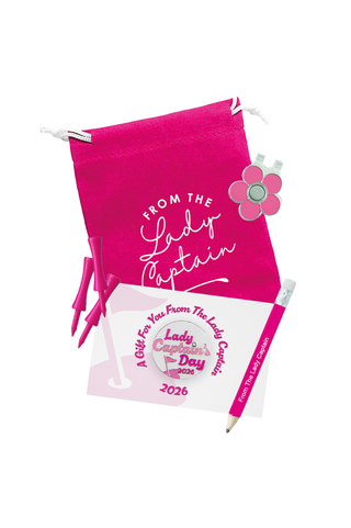 Lady Captain's Day 2026 Ball Marker & Visor Clip Gift Set - Azalea Pink
