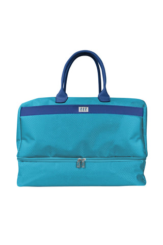 Lady Golfer Honeycomb Design Golf Holdall- Aqua with Blue Trim