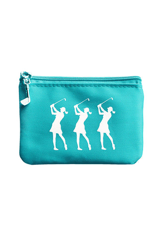 Coin & Card Golf Purse- Aqua