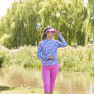 Pure Golf Ladies Serenity Quarter Zip Mid layer - Watercolour Daydream