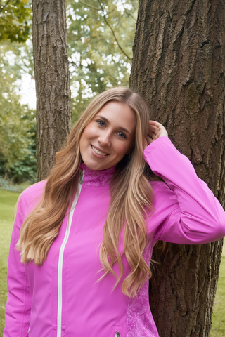 Pure Golf Jora Waterproof Full Zip Jacket - Azalea Paisley