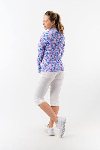 Pure Golf Ladies Serenity Quarter Zip Mid layer - Watercolour Daydream