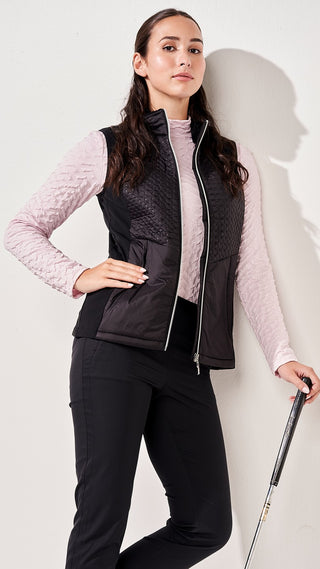 Mika Sleeveless Golf Vest - Dark Black