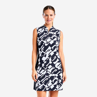 Nivo Ladies Leanna Sleeveless Golf Dress - White/Black