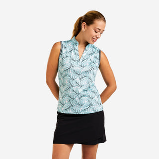 Vivia Mock Sleeveless Ladies Golf Top - Aruba White