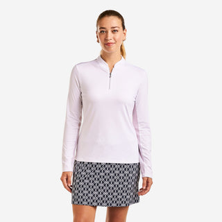 Leda Mock Long Sleeve Golf Top - White