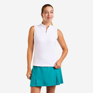 Amelie Mock Sleeveless Golf Top - White