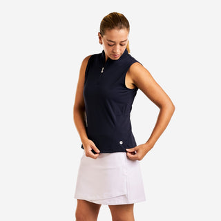 Amelie Mock Sleeveless Golf Top - Navy