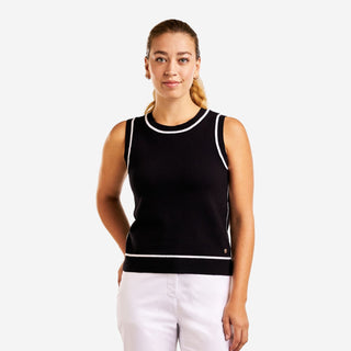 Nicolette Sleeveless Golf Sweater - Black