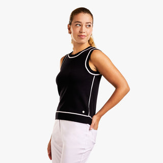 Nicolette Sleeveless Golf Sweater - Black
