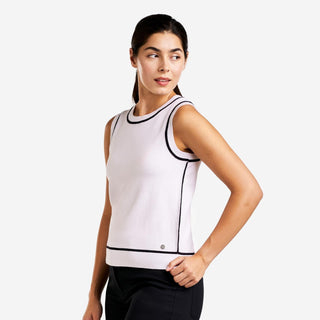 Nicolette Sleeveless Golf Sweater - White