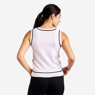 Nicolette Sleeveless Golf Sweater - White