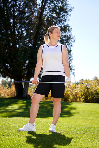 Nicolette Sleeveless Golf Sweater - White