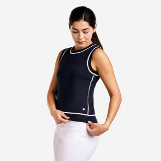 Nicolette Sleeveless Golf Sweater - Navy