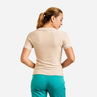 Nyla Short Sleeve Golf Sweater - Cream