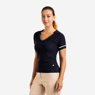 Nyla Short Sleeve Golf Sweater - Navy