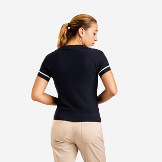 Nyla Short Sleeve Golf Sweater - Navy