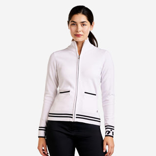 Scarlet Ladies Zip Cardigan - White