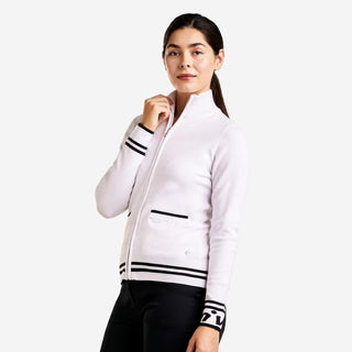 Scarlet Ladies Zip Cardigan - White