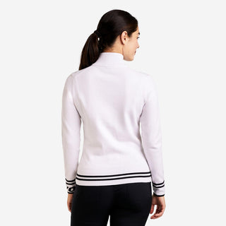 Scarlet Ladies Zip Cardigan - White