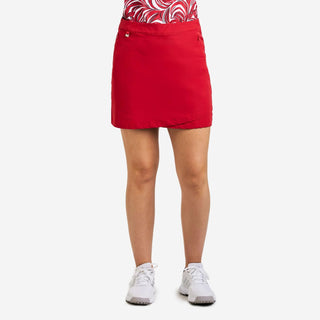 Monroe Pull-On Golf Skort - Chinese Red