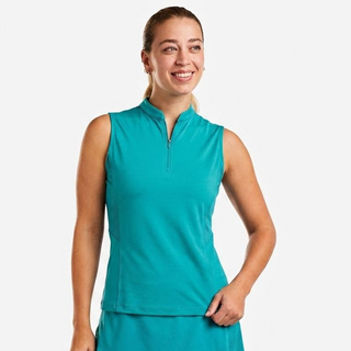 Amelie Mock Sleeveless Golf Top - Peacock Blue