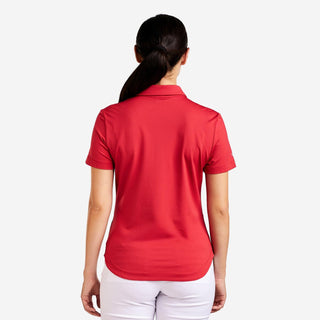 Naila II Jacquard Golf Polo - Chinese Red