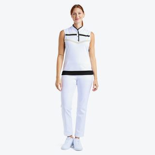 Nivo Ladies Sibyl Sleeveless Polo - White/Honey