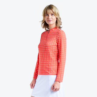 Nivo Ladies Lolita Long Sleeve Liv Cool Mock - Papaya