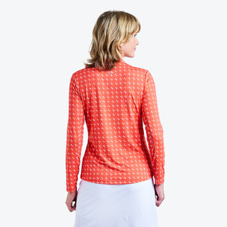 Nivo Ladies Lolita Long Sleeve Liv Cool Mock - Papaya