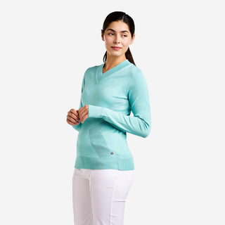 Nicole V-Neck Sweater - Aruba Blue