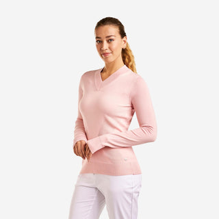 Nicole V-Neck Sweater - Crystal Rose