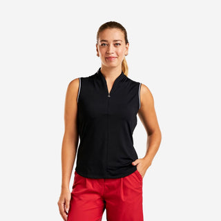 Fergie Sleeveless Polo - Black