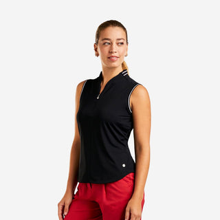 Fergie Sleeveless Polo - Black