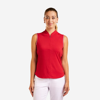 Fergie Sleeveless Polo - Chinese Red
