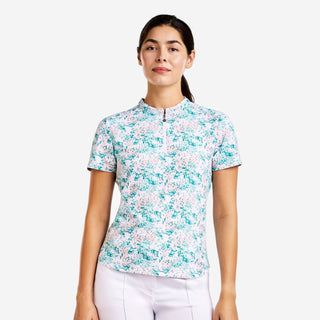Lynda Cap Sleeve Polo - White Aruba