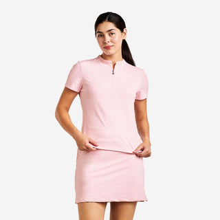 Lynda Cap Sleeve Polo - Crystal Rose
