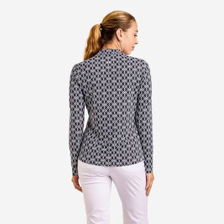 Lolita Long Sleeve Top - Navy & White
