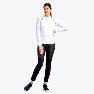Nivo Ladies Dollie Mock Long Sleeve Golf Top - White
