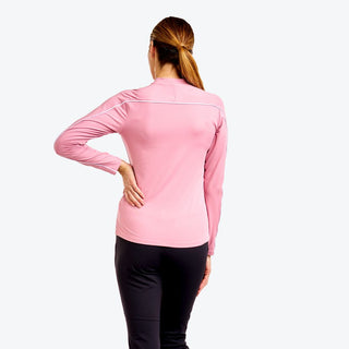 Nivo Ladies Dollie Mock Long Sleeve Golf Top - Cosmetic Pink