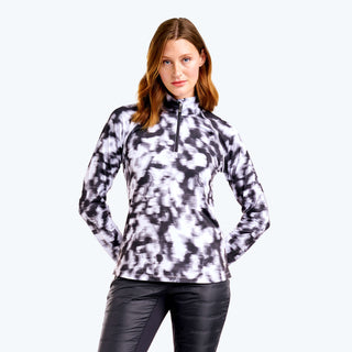 Nivo Ladies Dallas Long Sleeve Golf Mock - Black White