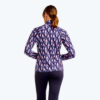 Nivo Ladies Dallas Long Sleeve Golf Mock - Pansy Garden