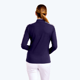 Nivo Ladies Dottie Mock Long Sleeve Golf Top - Navy