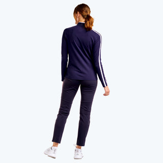 Nivo Ladies Dottie Mock Long Sleeve Golf Top - Navy