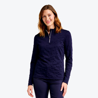 Nivo Ladies Dyna Long Sleeve Golf Mock - Navy