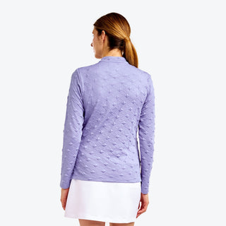 Nivo Ladies Dyna Long Sleeve Golf Mock - Pansy Garden
